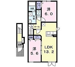 グランアネーロB 2LDKの間取図画像