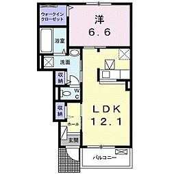 CLEMENT樹6 1LDKの間取図画像