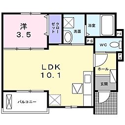 アバンツアート1 1LDKの間取図画像