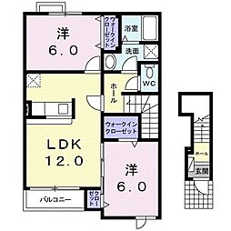 レジーナB 2LDKの間取図画像