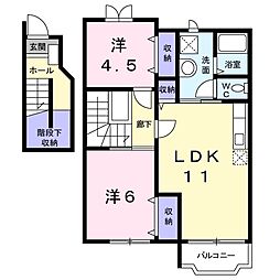 ローテローゼy 2LDKの間取図画像