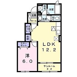 アンピーノ 1LDKの間取図画像