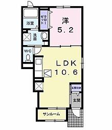 ドルチェ・ドゥ 1LDKの間取図画像