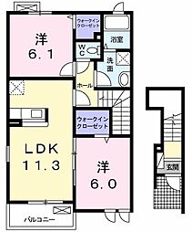 グランツA 2LDKの間取図画像