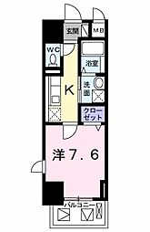 クラシェス新長田 1Kの間取図画像