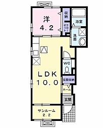 コージーコートA 1LDKの間取図画像