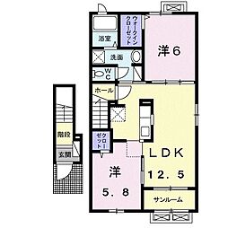フリーデMF1 2LDKの間取図画像