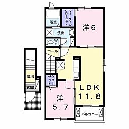 ポモドーロ2 2LDKの間取図画像