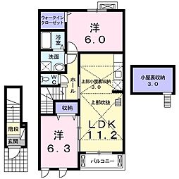 アンフィオーレ1 2LDKの間取図画像