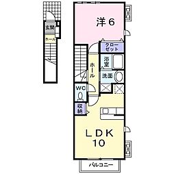 メリーズヨー 1LDKの間取図画像