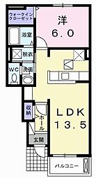 トワイライトコート3 1LDKの間取図画像