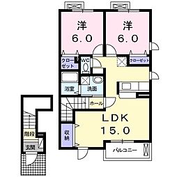 プラティ・コドンI 2階2LDKの間取り