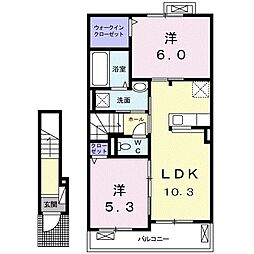 ラ・ルーチェ 2LDKの間取図画像