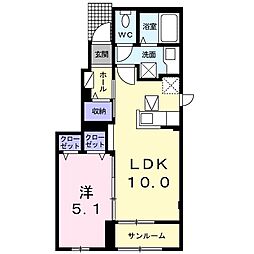 カーサジェントリー 1LDKの間取図画像