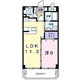 グランアルブル 1LDKの間取図画像