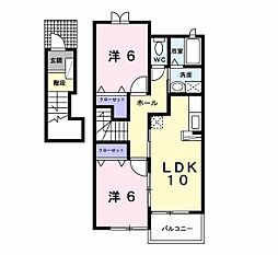 メゾン参番館 2LDKの間取図画像