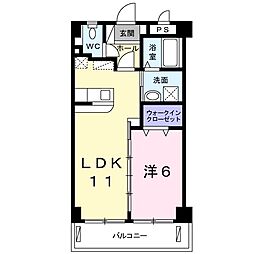 グランツヒロ 1LDKの間取図画像