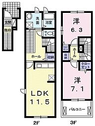 スタースクエア 2LDKの間取図画像