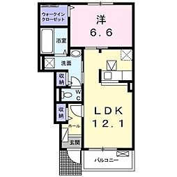 アルドーレ 1LDKの間取図画像