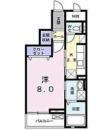 エテルノ 1Kの間取図画像