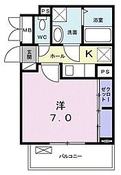 アン・プラージュF 1Kの間取図画像