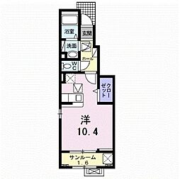 アドラブール ワンルームの間取図画像