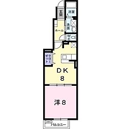 フローレンス四条大路 1DKの間取図画像