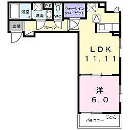 ラピスブラオ 1LDKの間取図画像