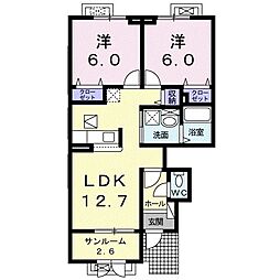 ロブレグランデ2 2LDKの間取図画像