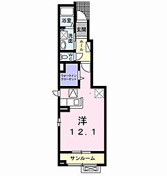 ラピスラズリ ワンルームの間取図画像