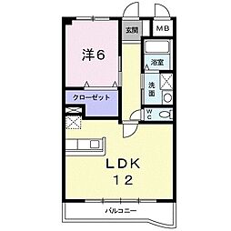 グレイス天然館 1LDKの間取図画像