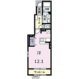 ウィステリアガーデンT&K ワンルームの間取図画像