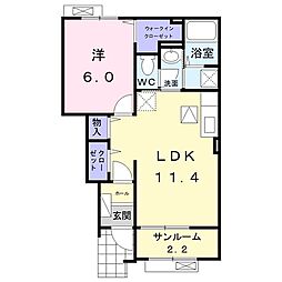 ノルテリオ 1LDKの間取図画像