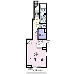 プラシード・K ワンルームの間取図画像