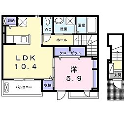 ランドスカイ 1LDKの間取図画像