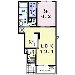 カンタービレ西浜1 1LDKの間取図画像