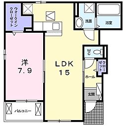 アベニール蒼 1LDKの間取図画像