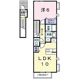 プロッシモ・ジョイ3 1LDKの間取図画像