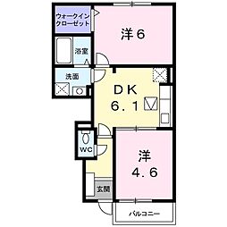 パークサイド 2DKの間取図画像