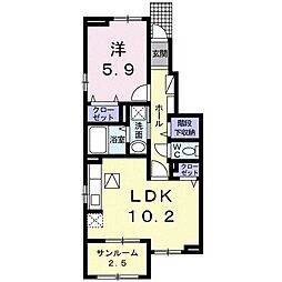 ヴィラ・キャレット3 1LDKの間取図画像