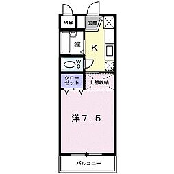 シャルマン外堀 1Kの間取図画像