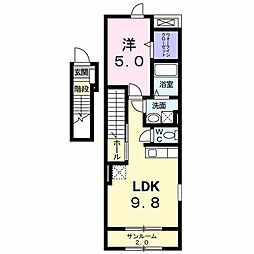 サンプラザ荻川 1LDKの間取図画像