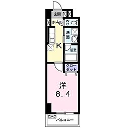 スカイブルーレジデンス横浜 1Kの間取図画像