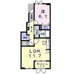 ファインカーサ 1LDKの間取図画像
