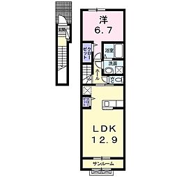 ラフィネ 1LDKの間取図画像