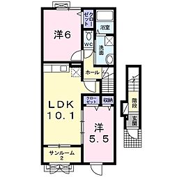 ブローテ桜木 2LDKの間取図画像