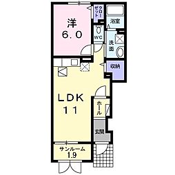 レジェンド2 1LDKの間取図画像