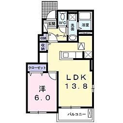 コンフォルト2 1LDKの間取図画像