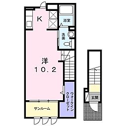 ペルソナ2 1Kの間取図画像