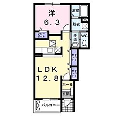 サンパティーク 1LDKの間取図画像